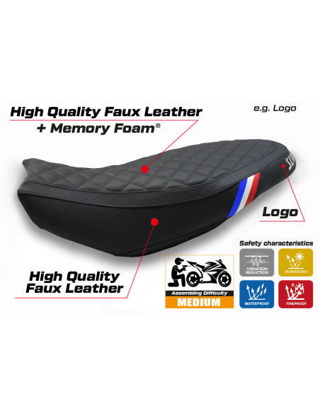 Housse de selle compatible Ducati Scrambler 400/800/1100 (15-22) modèle Vintage comfort system