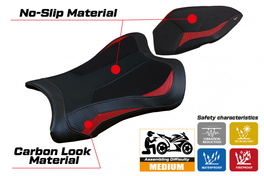 Sitzbezug kompatibel Kawasaki Ninja ZX 10 R (21-22) Modell Dexter Ultragrip