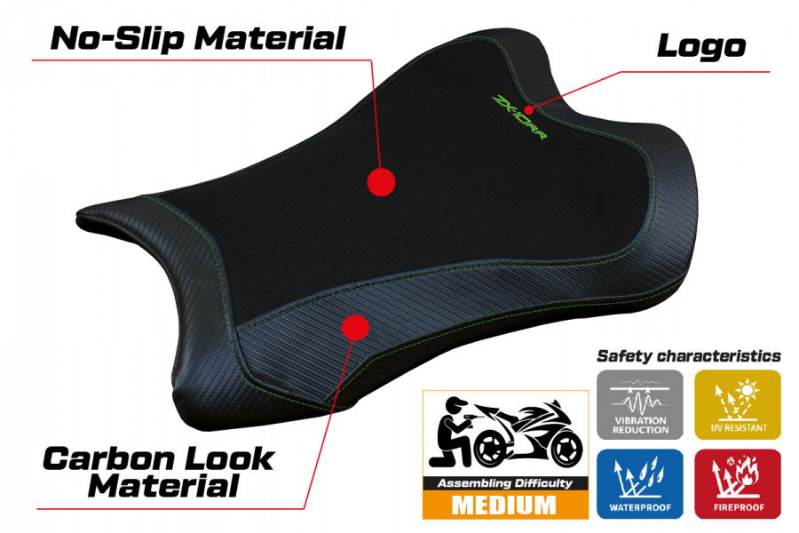 Rivestimento sella compatibile Kawasaki Ninja ZX 10 RR (21-22) modello Garen