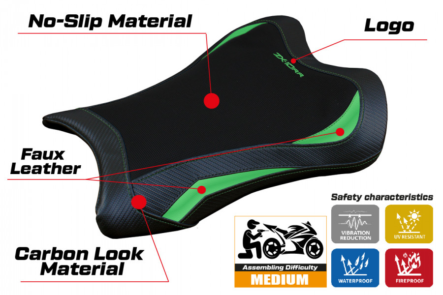 Rivestimento sella compatibile Kawasaki Ninja ZX 10 RR (21-22) modello Garen