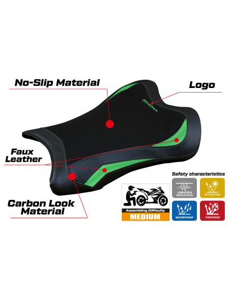 Housse de selle compatible Kawasaki Ninja ZX 10 RR (21-22) modèle Garen