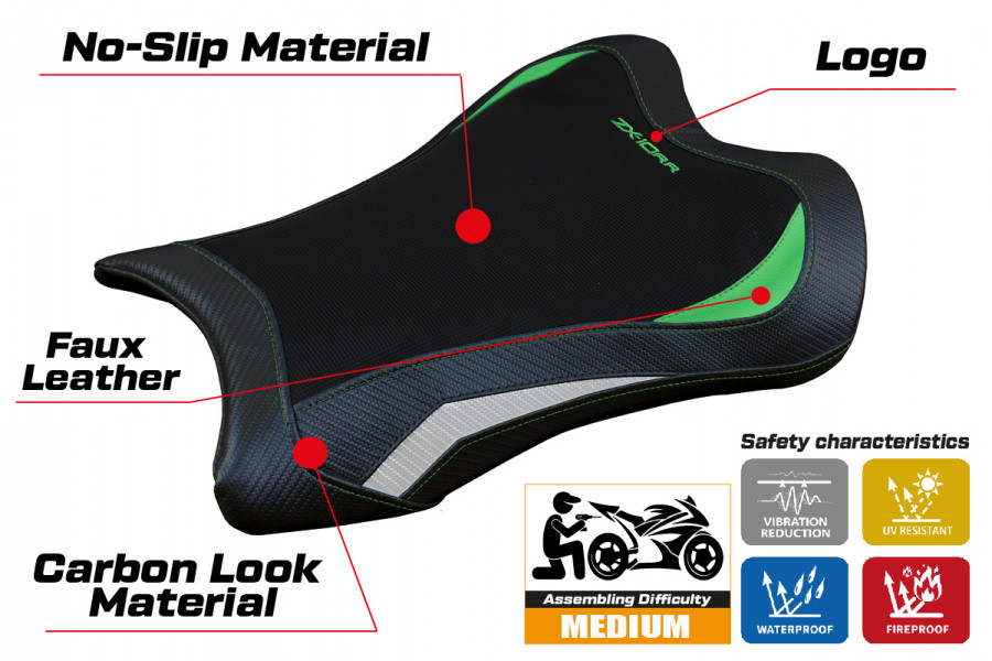 Rivestimento sella compatibile Kawasaki Ninja ZX 10 RR (21-22) modello Garen