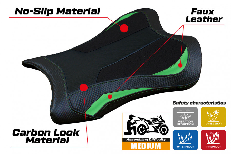 Rivestimento sella compatibile Kawasaki Ninja ZX 10 RR (21-22) modello Garen Ultragrip