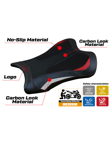 Sitzbezug kompatibel Kawasaki Ninja ZX 10 RR (21-22) Modell Garen Ultragrip