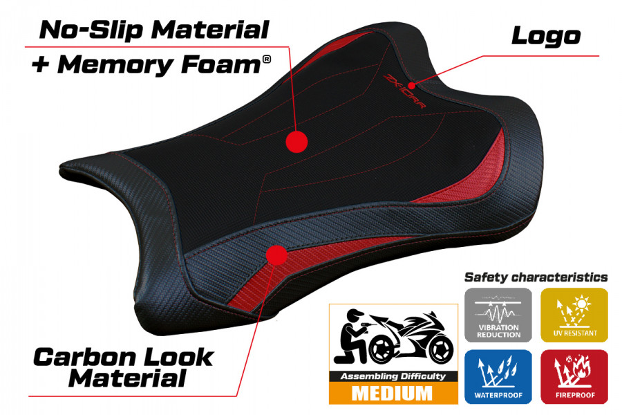 Rivestimento sella compatibile Kawasaki Ninja ZX 10 RR (21-22) modello Garen Comfort System