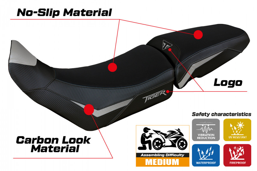 Rivestimento sella compatibile Triumph Tiger 900 (20-22) modello Dover