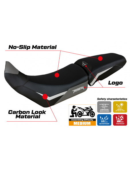 Funda de asiento compatible con Triumph Tiger 900 (20-22) modelo Dover