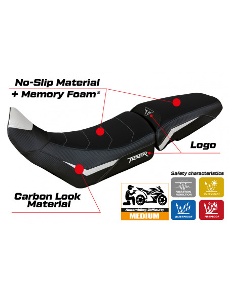Sitzbezug kompatibel Triumph Tiger 900 (20-22) Modell Dover Comfort System