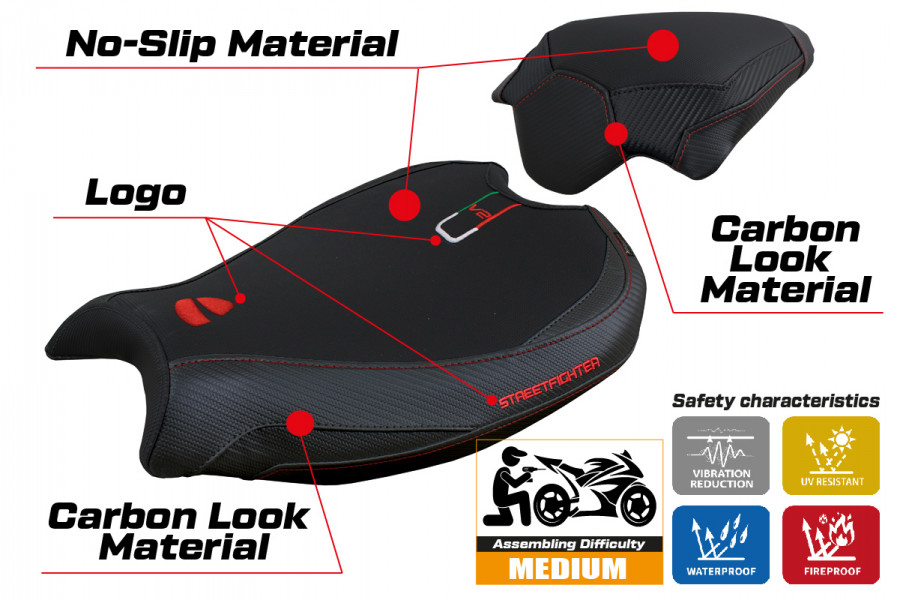 Seat cover compatible Ducati Streetfighter V2 (2022) Mina model