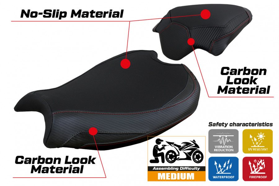 Housse de selle compatible Ducati Streetfighter V2 (2022) modèle Mina