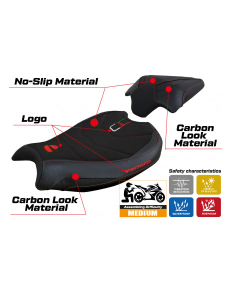 Rivestimento sella compatibile Ducati Streetfighter V2 (2022) modello Mina ultragrip