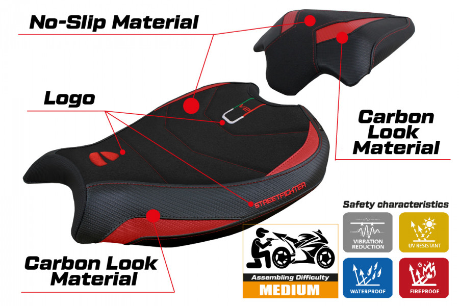 Rivestimento sella compatibile Ducati Streetfighter V2 (2022) modello Mina ultragrip