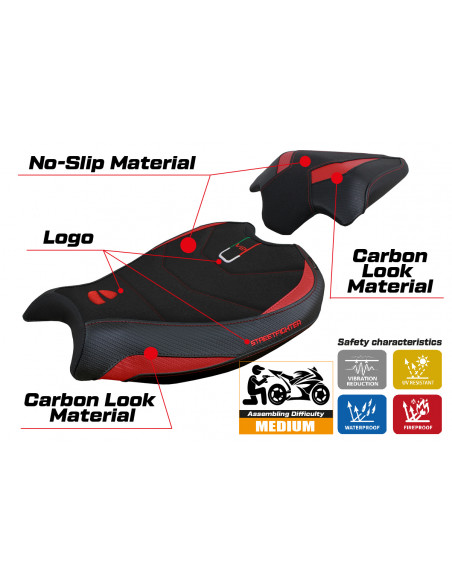 Seat cover compatible Ducati Streetfighter V2 (2022) Mina ultragrip model