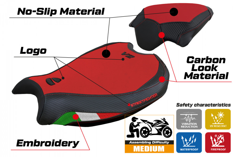Rivestimento sella compatibile Ducati Streetfighter V2 (2022) modello Mina velvet