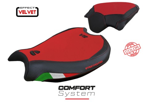 Seat cover compatible Ducati Streetfighter V2 (2022) Mina velvet comfort system model