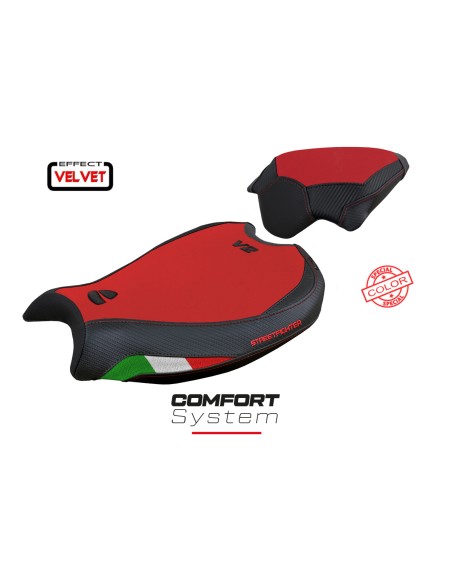 Funda de asiento compatible con Ducati Streetfighter V2 (2022) modelo Mina velvet comfort system