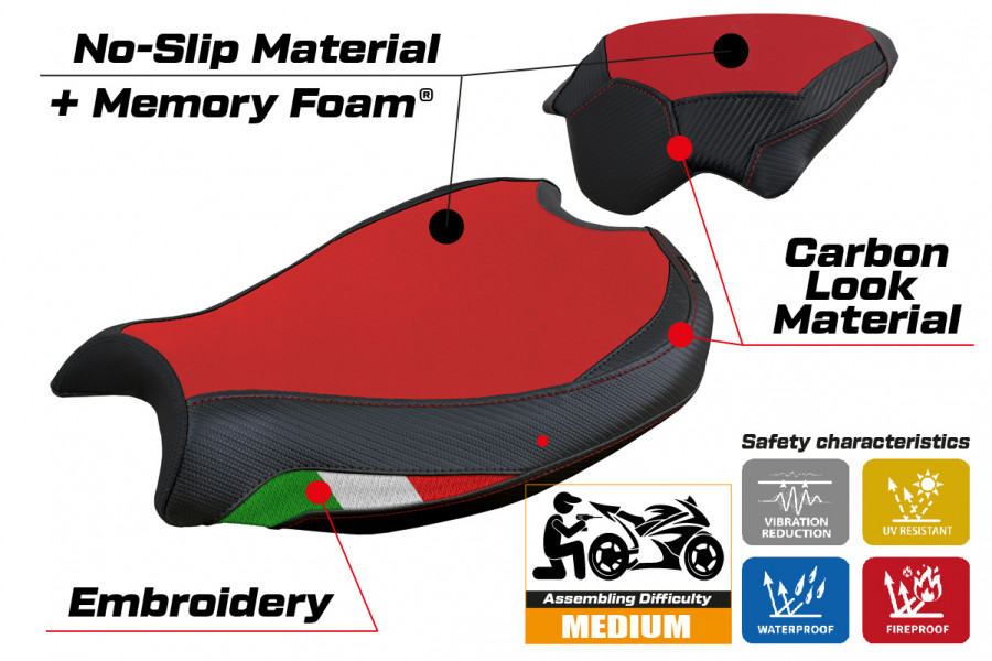 Housse de selle compatible Ducati Streetfighter V2 (2022) modèle Mina velvet comfort system
