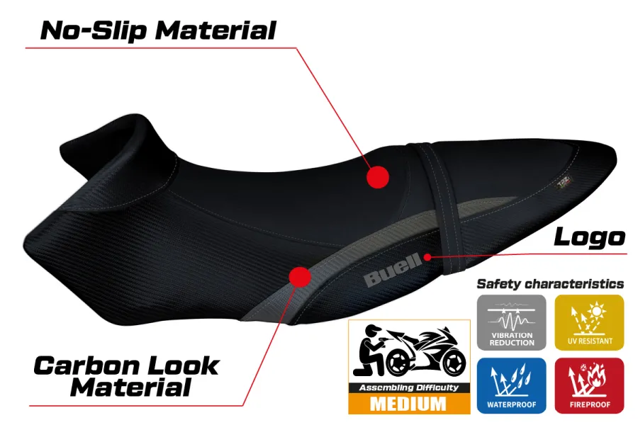 Seat cover compatible BUELL XB 12 S - XB 12 SX (19-21) Avignone model