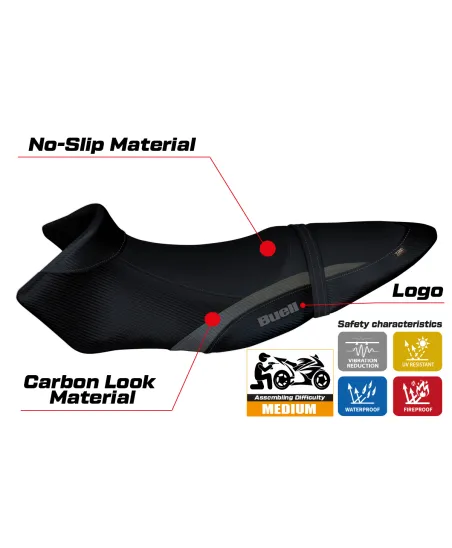Seat cover compatible BUELL XB 12 S - XB 12 SX (19-21) Avignone model