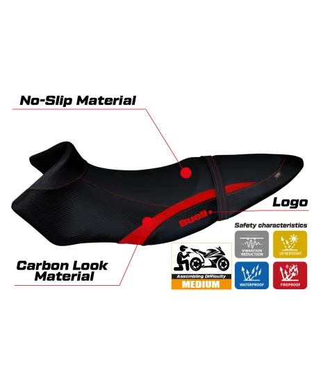 Housse de selle compatible BUELL XB 12 S - XB 12 SX (19-21) modèle Avignone
