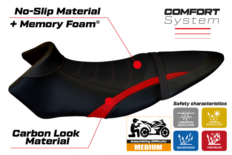 Housse de selle compatible BUELL XB 12 S - XB 12 SX (19-21) modèle Avignone Comfort System