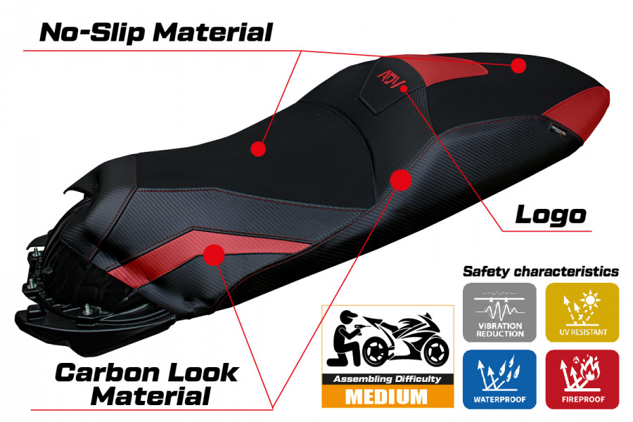 Funda de asiento compatible Honda ADV 350 modelo Nilli