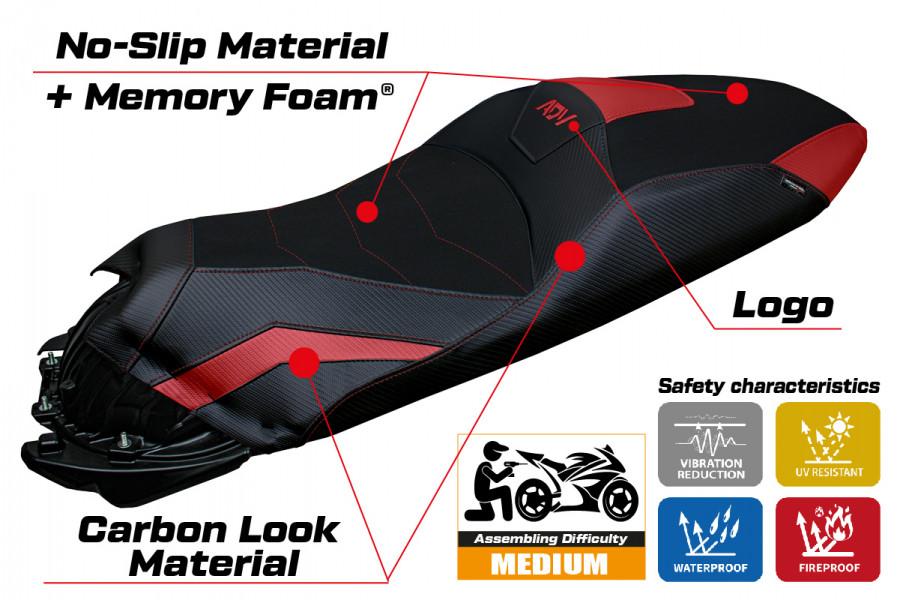 Housse de selle compatible Honda ADV 350 modèle Nilli comfort system