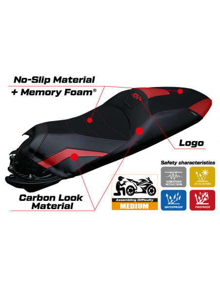 Funda de asiento compatible Honda ADV 350 modelo Nilli comfort system