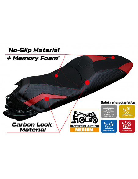 Funda de asiento compatible Honda ADV 350 modelo Nilli comfort system