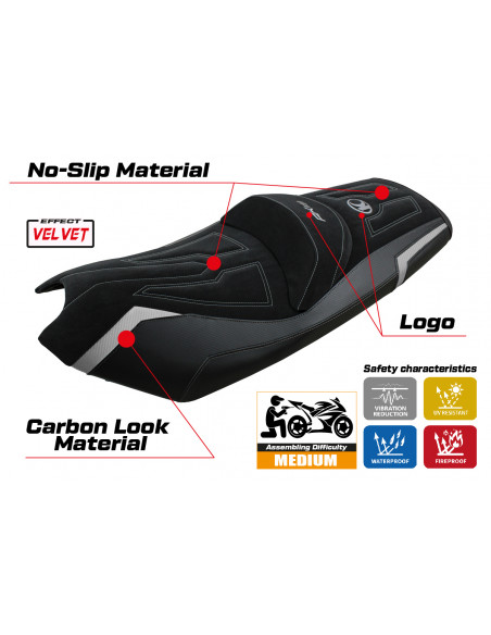 Seat cover compatible Kymco AK 550 (17-22) Rajka model