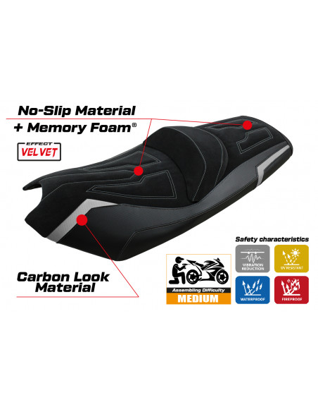 Seat cover compatible Kymco AK 550 (17-22) Rajka Comfort System model