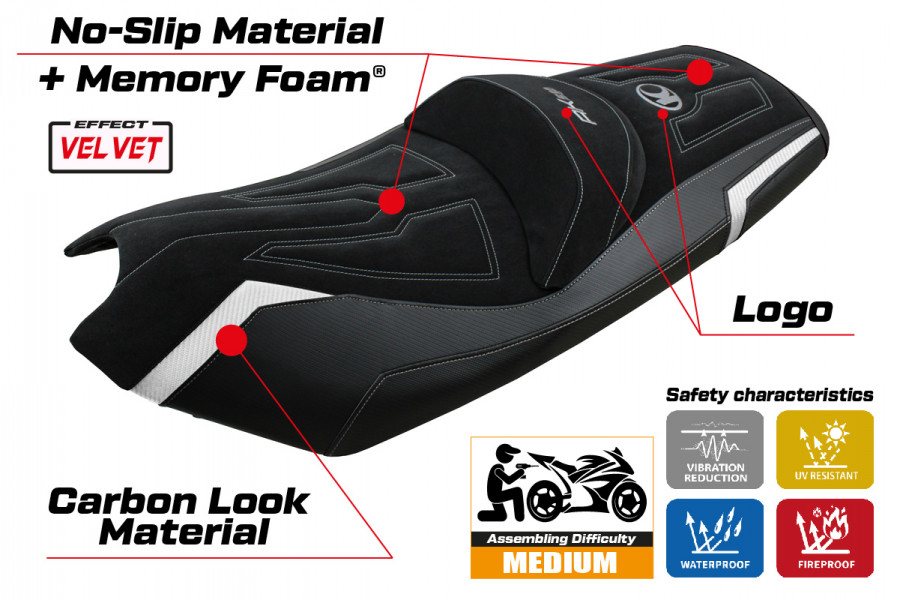 Seat cover compatible Kymco AK 550 (17-22) Rajka Comfort System model