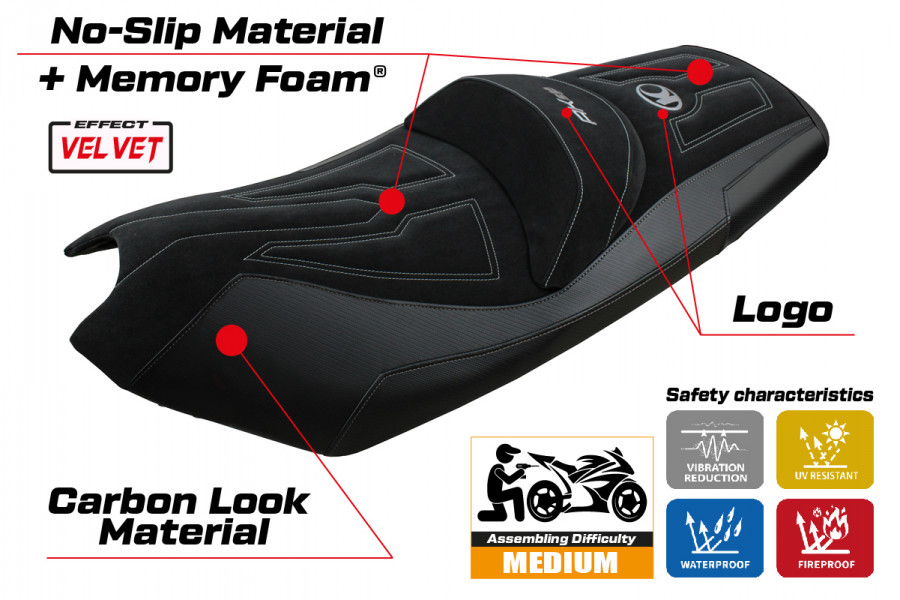 Rivestimento sella compatibile Kymco AK 550 (17-22) modello Rajka Comfort System