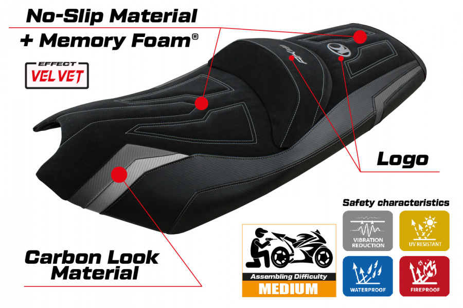 Sitzbezug kompatibel Kymco AK 550 (17-22) Modell Rajka Comfort System