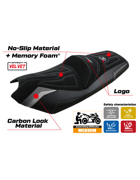 Seat cover compatible Kymco AK 550 (17-22) Rajka Comfort System model