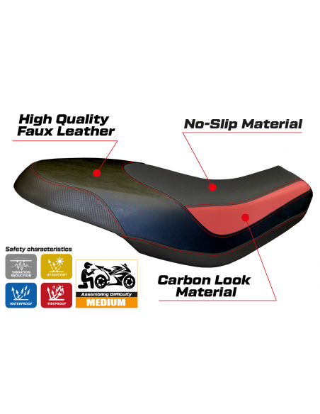 Housse de selle compatible Ducati Scrambler 400/800/1100 (15-22) modèle Capri