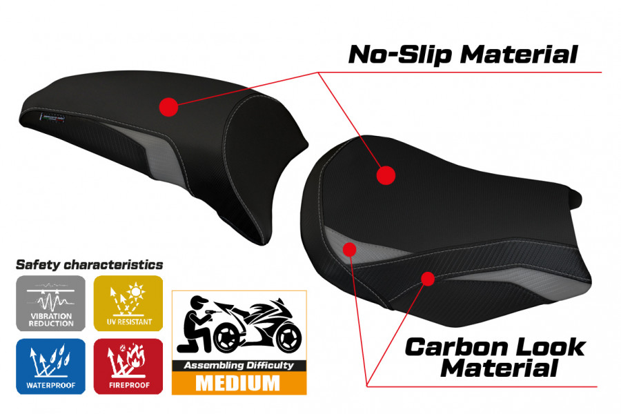 Sitzbezug kompatibel Kawasaki Ninja 650 (17-22) Modell Sihu