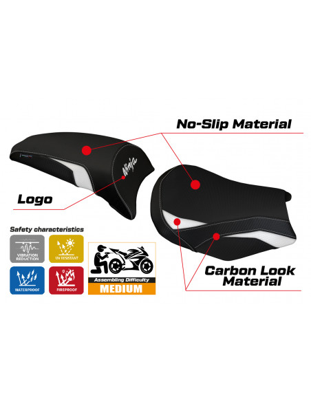 Seat cover compatible Kawasaki Ninja 650 (17-22) Sihu model