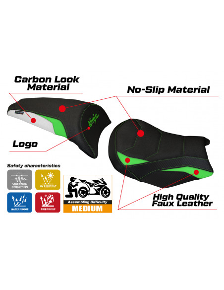 Seat cover compatible Kawasaki Ninja 650 (17-22) Sihu ultragrip model