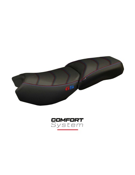 Funda de asiento compatible BMW R 1200 GS Adventure (13-18) modelo Original Carbon Color comfort system