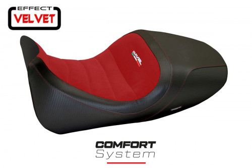 Funda de asiento compatible con Ducati Diavel (14-18) modelo Imola 1 velvet comfort system