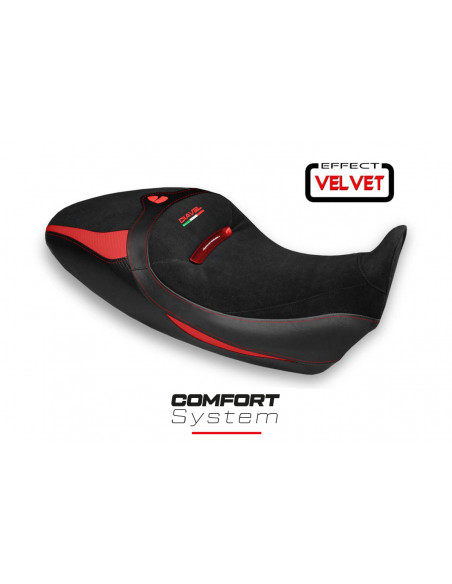 Funda de asiento compatible con Ducati Diavel 1260 S (19-22) modelo Costanza 1 velvet comfort system