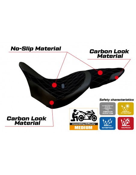 Rivestimento sella compatibile Ducati X Diavel (16-22) modello Ferrara