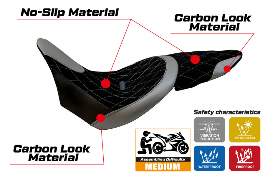 Rivestimento sella compatibile Ducati X Diavel (16-22) modello Ferrara