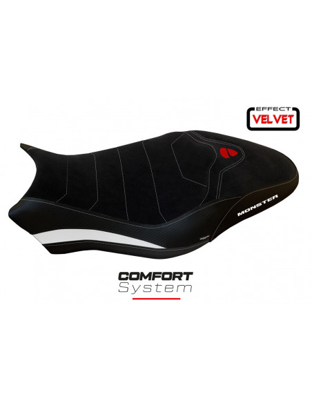 Housse de selle compatible Ducati Monster 821/1200 (17-20) modèle Ovada 2 Velvet comfort system