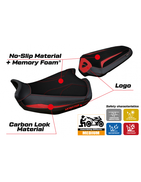 Seat cover compatible Ducati Monster 937 (21-22) Linosa comfort system model