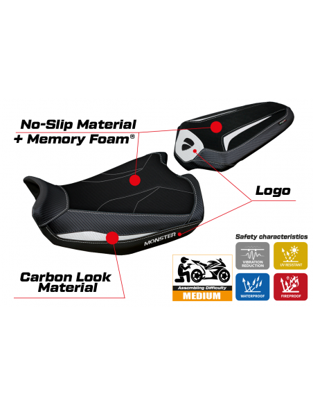 Seat cover compatible Ducati Monster 937 (21-22) Linosa comfort system model