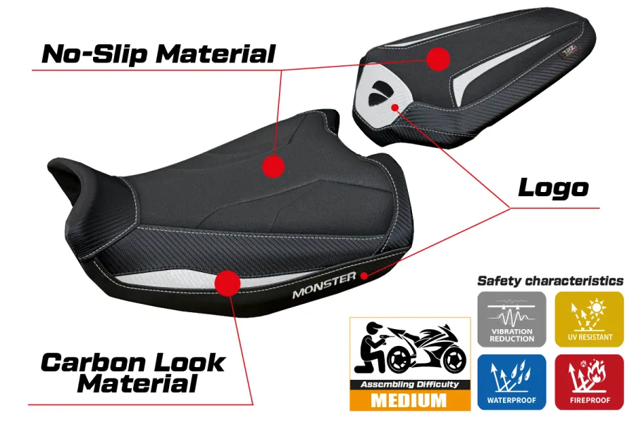 Rivestimento sella compatibile Ducati Monster 937 (21-22) modello Linosa Ultragrip