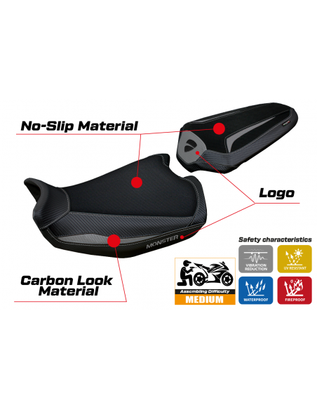 Seat cover compatible Ducati Monster 937 (21-22) Linosa model