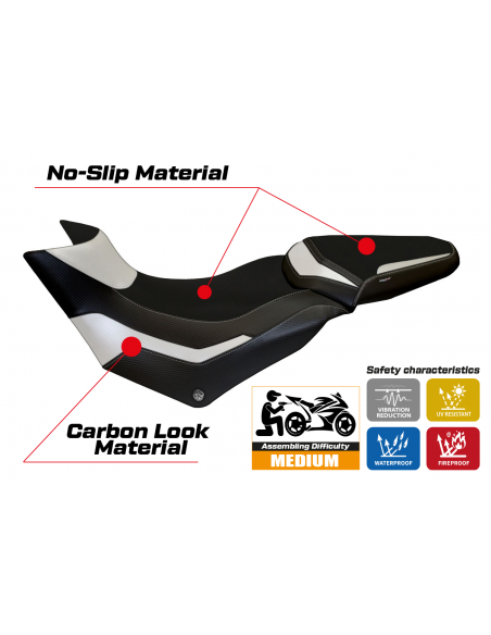 Funda de asiento compatible con Ducati Multistrada 950 (17-21) modelo Praga 1